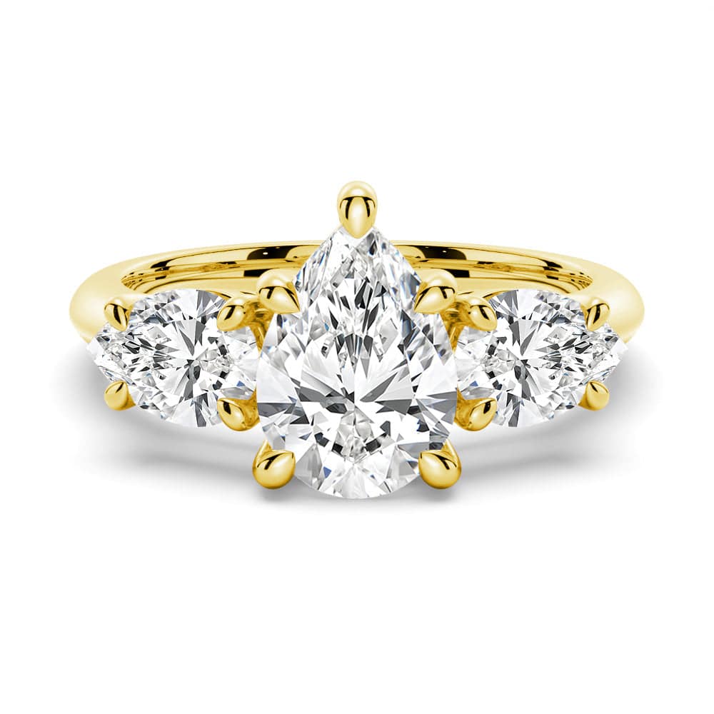 Exquisite Pear Shaped Three Stone Moissanite Engagement Ring for Women - Perfect for Proposals, Weddings & Anniversary Gifts