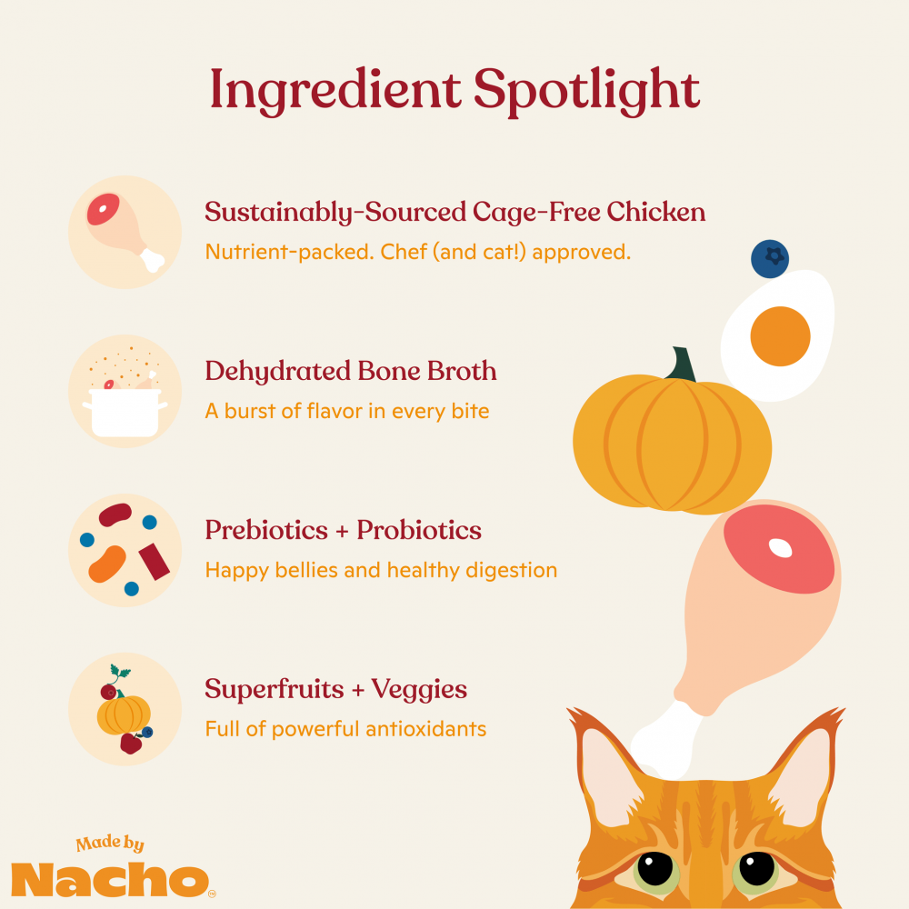 Made By Nacho Cage-Free Chicken & Pumpkin Bone Broth Recipe - Grain-Free Dog Food for Sensitive Stomachs - Perfect for Senior Dogs & Puppies