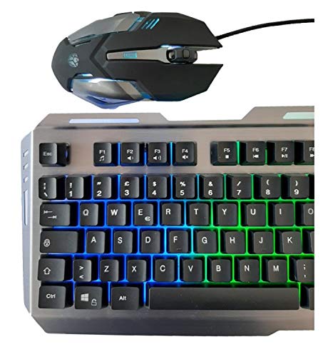 MYKA KM-G1 Gaming Keyboard and Mouse Combo - RGB Backlit Metal Keyboard, 3200DPI 6D Aluminum Mouse with 7 Color Options - Perfect for PC Gaming, Office Work, and Home Use