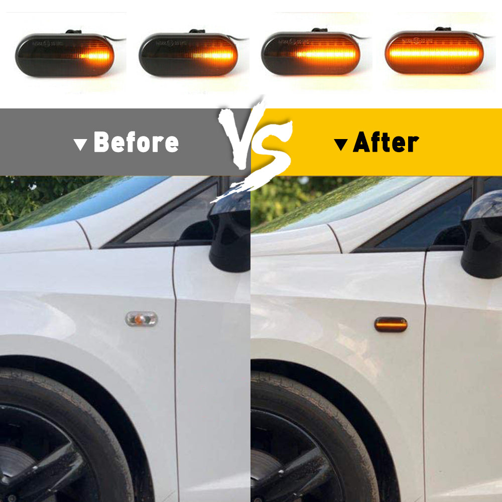Sequential Amber LED Side Marker Signal Light Compatible with VW MK4 Golf Jetta GTI R32 Passat Beetle - Durable & Bright Turn Signal for Enhanced Safety & Style - Perfect for Night Driving & Custom Car Upgrades