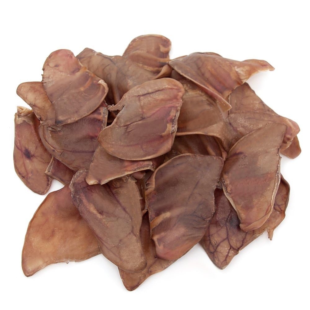 Premium Roasted Pig Ears for Dogs - 25 Pack All-Natural Dog Chews | Safe for Puppies & Aggressive Chewers | Promotes Dental Health by Cleaning Teeth & Gums | Perfect for Training Rewards, Anxiety Relief, and Long-Lasting Chewing Satisfaction