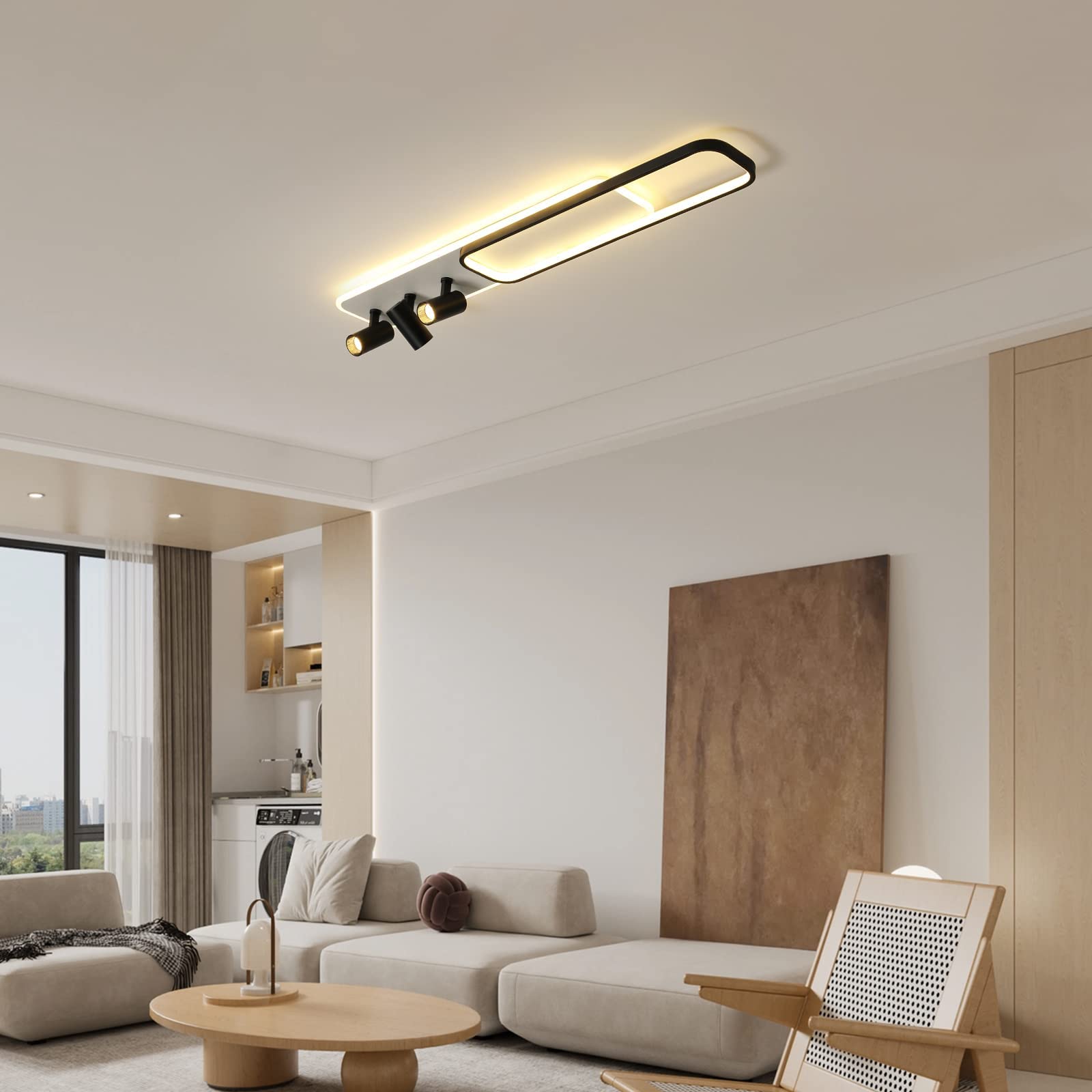 Modern Adjustable Dimmable Ceiling Light with 3 Reflectors - Energy Efficient LED Lighting for Living Room, Bedroom, Kitchen & Dining Room - Perfect for Home Decor and Ambient Lighting