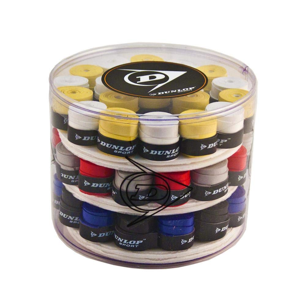 Dunlop Sports Gecko Tac Tennis Overgrip - 60 Grip Tub, Assorted Colors | Non-Slip Sweat Absorption for Enhanced Performance | Perfect for Tennis, Badminton, Squash & Racquet Sports
