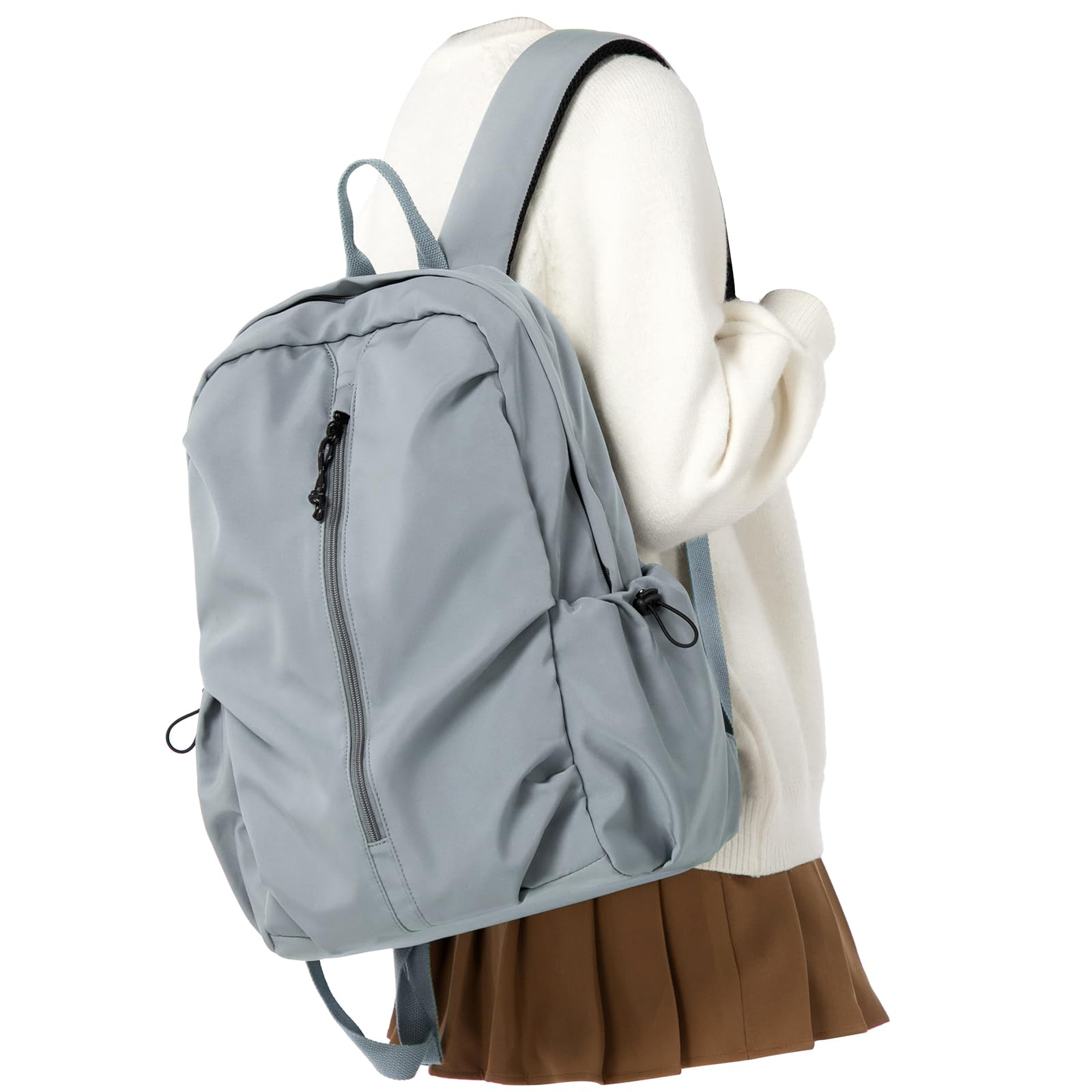 Waterproof Lightweight School Backpack for Women & Men - College Bookbag, High School Backpack, Travel Daypack - Office, Work, Teacher Carry On Bag (Grayish Blue) - Perfect for School, Commuting, Travel & Daily Use