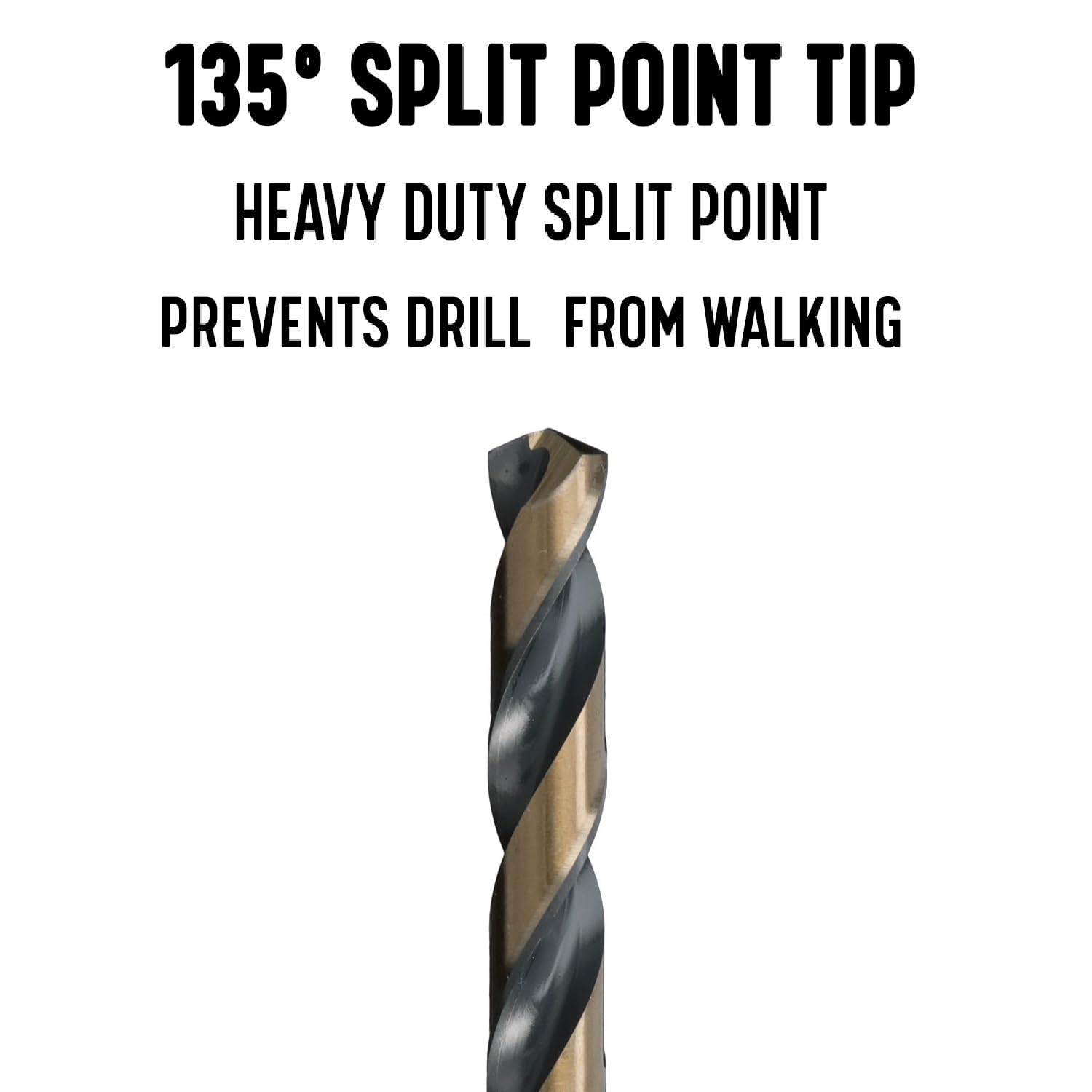 Drill America 13mm High Speed Steel Black & Gold KFD Split Point Drill Bit Set - 6 Pack | Premium KFD Series for Metal, Wood & Plastic Drilling | Perfect for DIY, Construction & Metalworking Projects