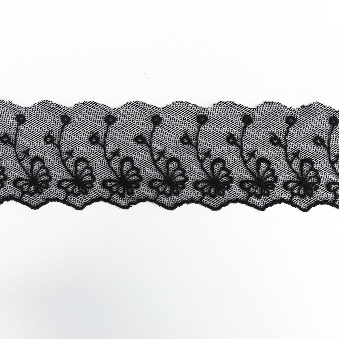 Black Lace Trim 6cm Wide - Elegant Lace Edging for Wedding Dresses, Curtains & DIY Crafts