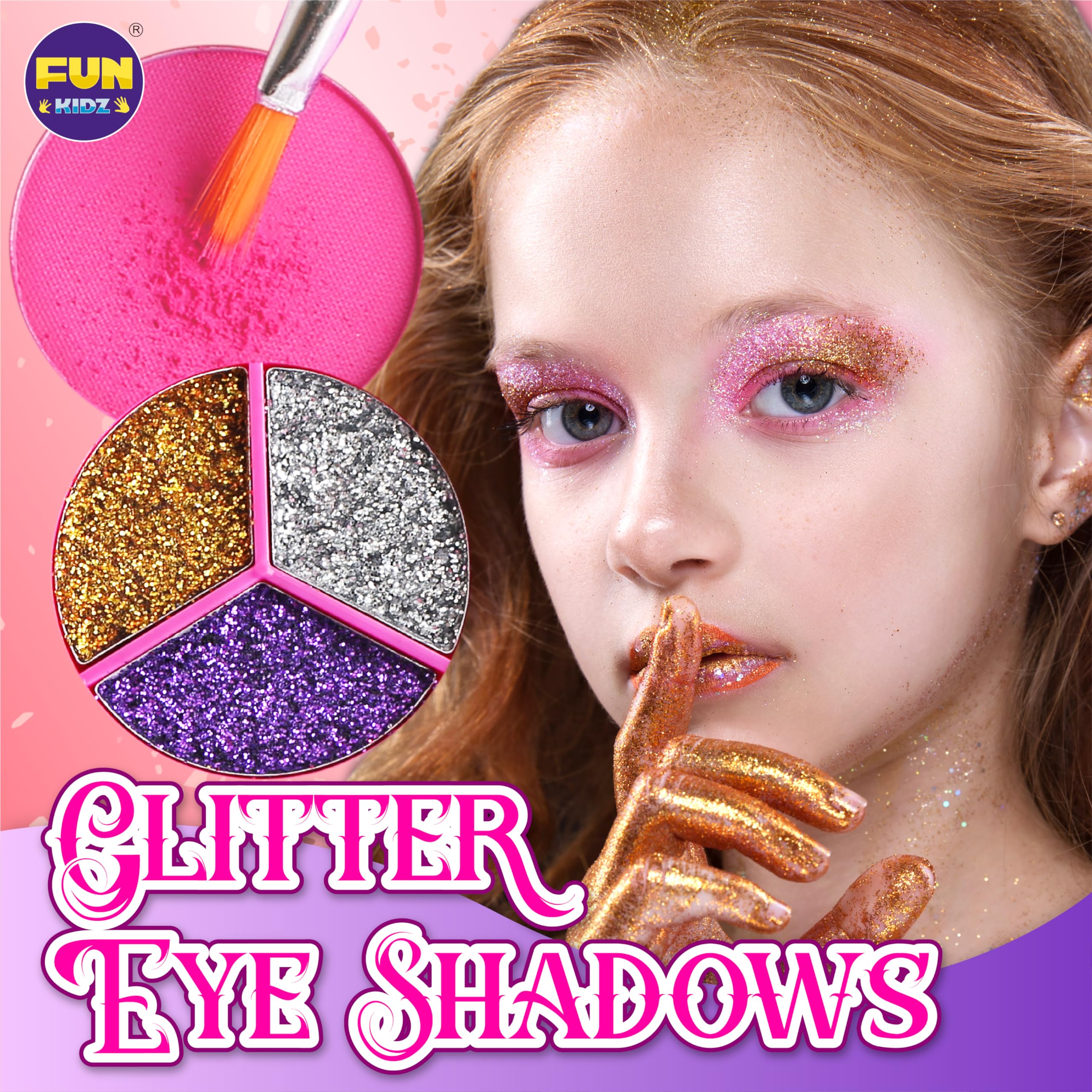 60Pcs Kids Makeup Kit for Girls Ages 6-12 - Non-Toxic Pretend Play Cosmetic Set with 3-Layer Folding Box | Perfect Birthday Gift & Party Favor for Little Girls | Dress Up, Role Play & Tea Party Fun