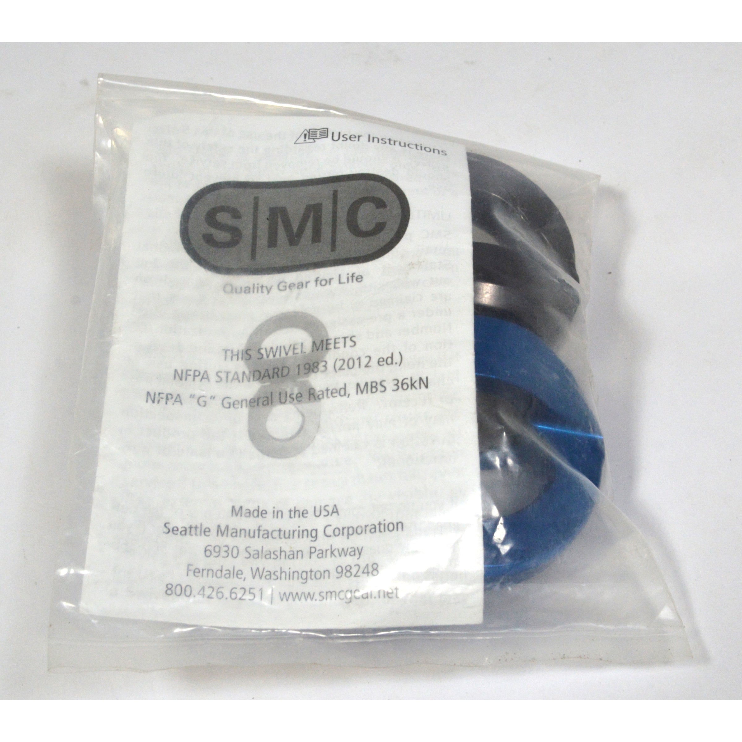 BLUE RESCUE SWIVEL #NFPA136000 by SEATTLE MFG CO (SMC) - Heavy Duty Climbing & Mining Safety Gear for Emergency Rescue & Industrial Use