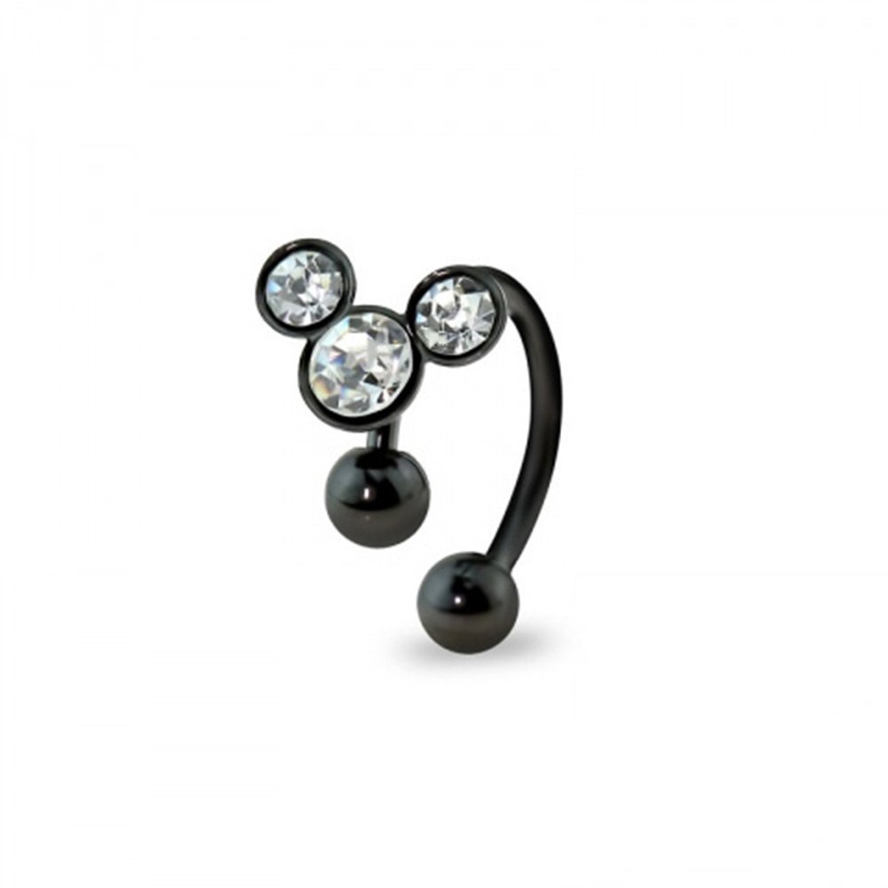 Premium Mickey Mouse Black PVD Plated 316L Surgical Stainless Steel Horseshoe Earrings with Colorful Gem Balls - Hypoallergenic Jewelry for Women - Perfect for Disney Fans, Costume Parties & Everyday Fashion