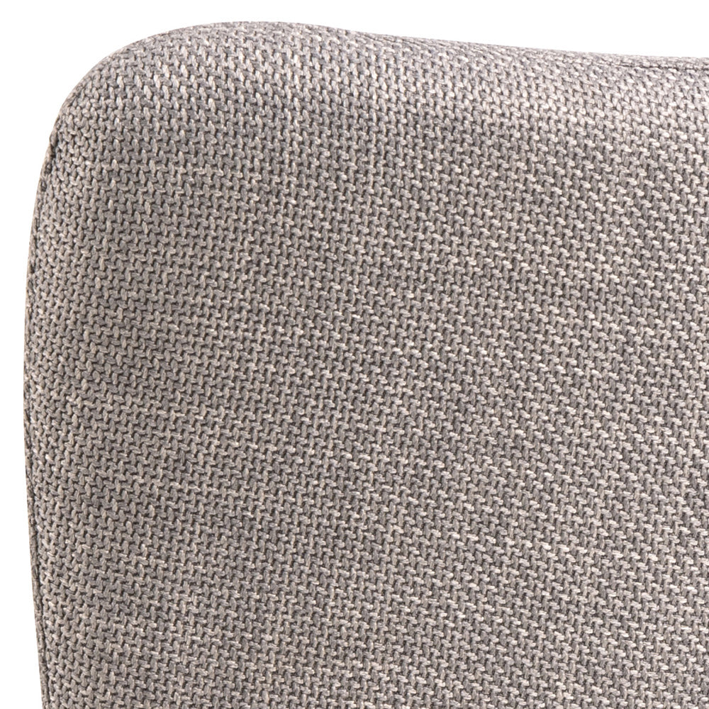 Laura Swivel Dining Chair - Grey & Black Upholstered Modern Accent Chair for Kitchen, Dining Room, or Home Office - Comfortable 360-Degree Rotating Seat with Sturdy Metal Base