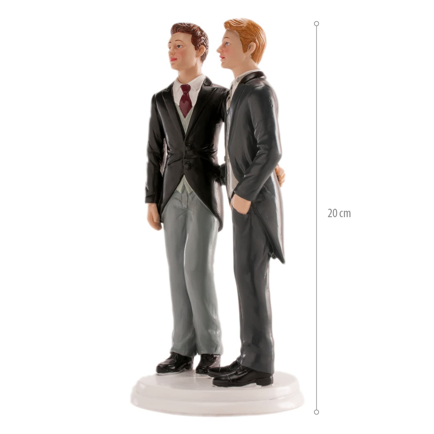 Wedding Cake Topper - 20cm Two Boys Figurines for Wedding Cake Decoration | Perfect for Same-Sex Wedding Cakes, Anniversary Cakes & Special Occasion Desserts
