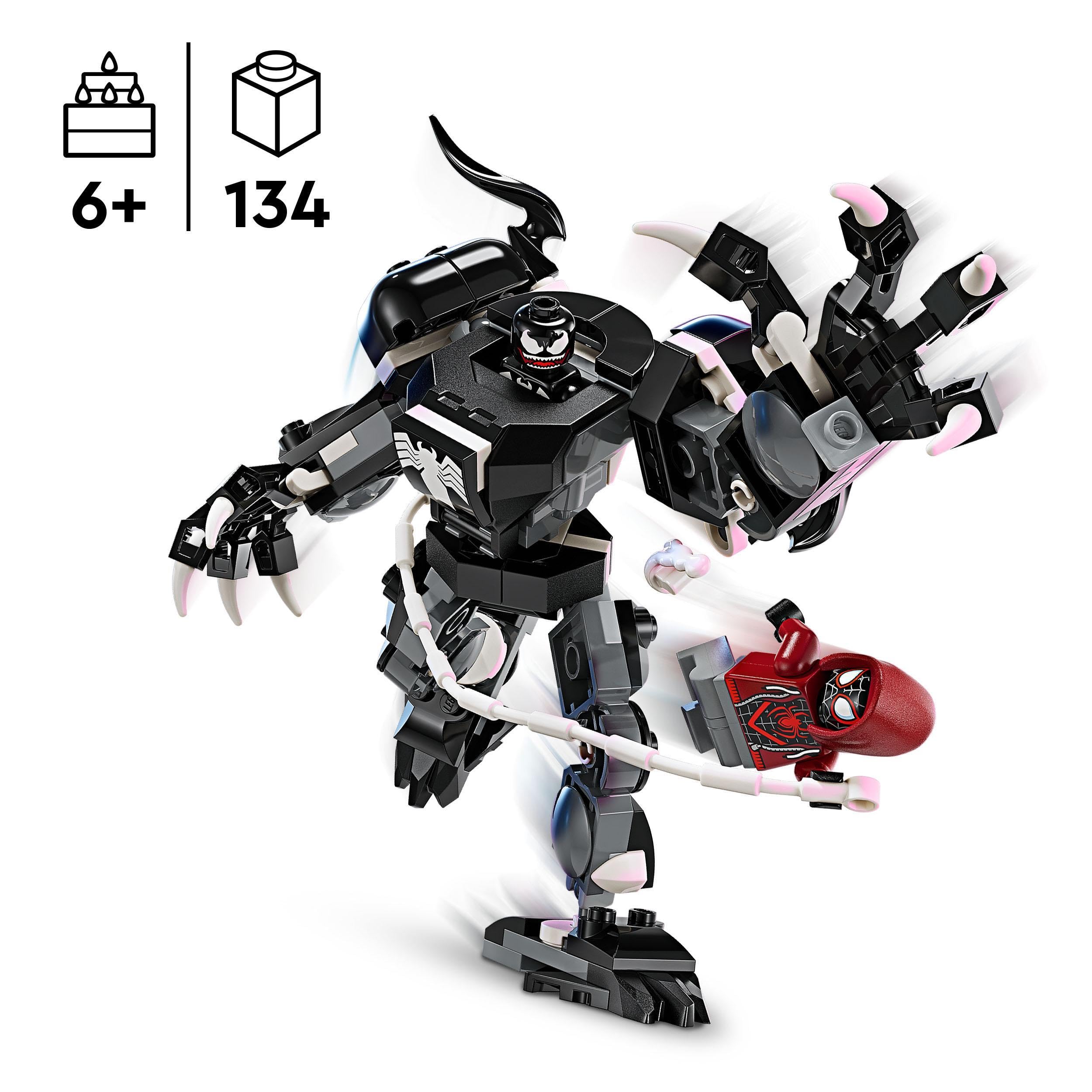 LEGO 76276 Marvel Venom Robot Armor vs Miles Morales Building Toy Set with Minifigures for Kids Ages 6+ - Perfect for Superhero Play, Birthday Gifts & Creative Construction Fun