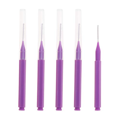 **Heallily Interdental Brushes for Adults - 60pcs Purple Dental Floss Picks for Teeth Cleaning & Gum Care - Perfect for Travel, Braces, and Daily Oral Hygiene**