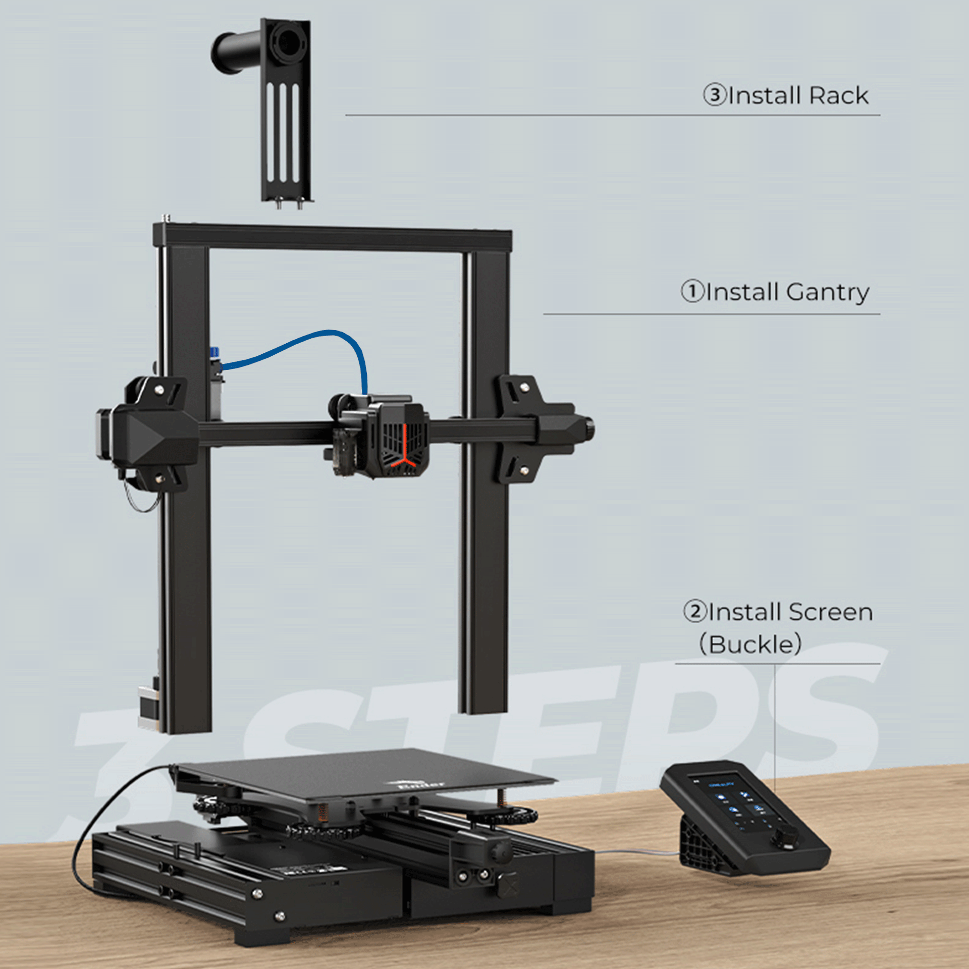 Creality ENDER 3 V2 NEO DIY 3D Printer Kit with Silent Motherboard & Carborundum Glass Platform - Perfect for Home, Office & School 3D Printing Projects