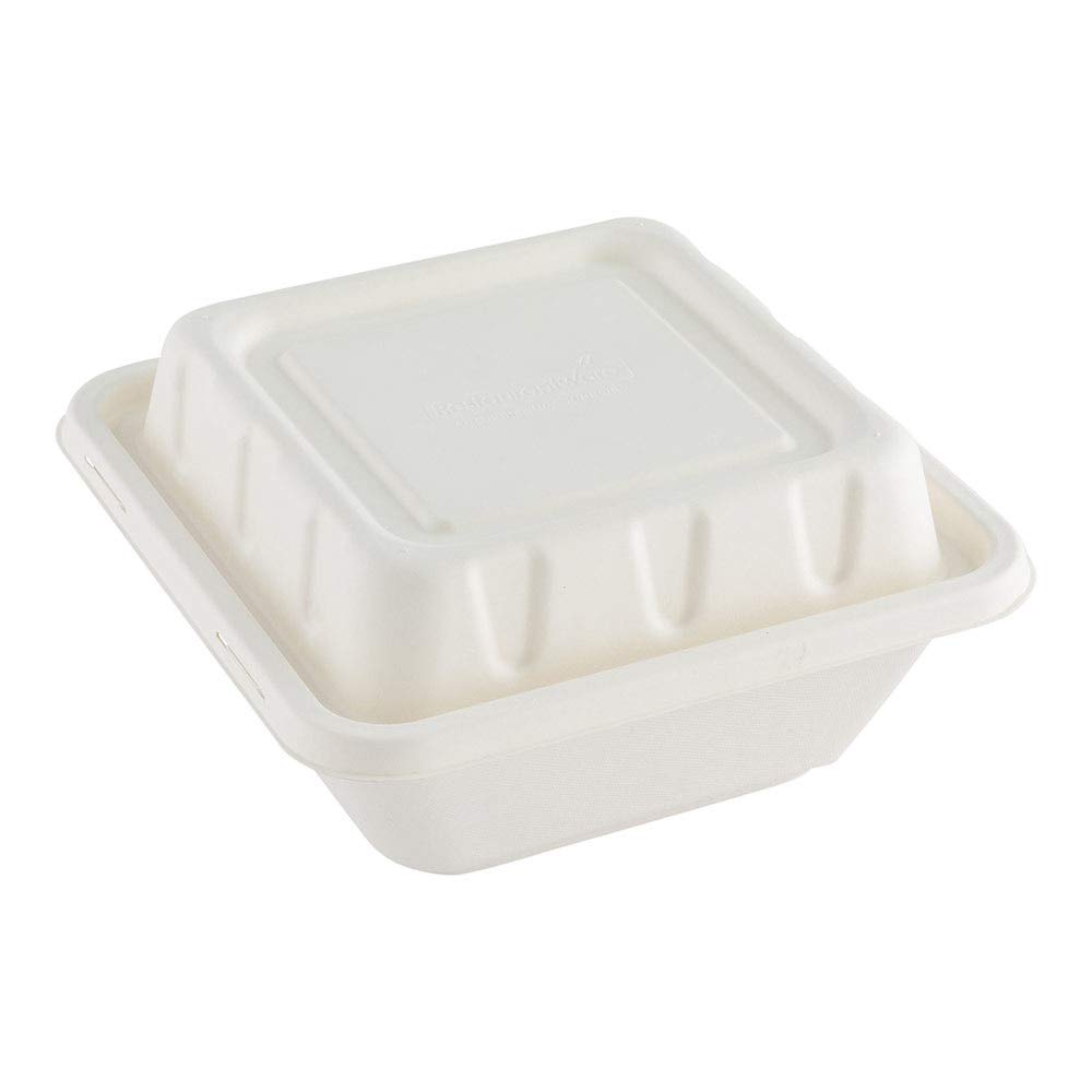 100 Disposable Bagasse Lids for 160oz Bowls | PFAS-Free, Microwave Safe, Compostable Pulp Lids with Reinforced Edge | Perfect for Restaurants, Catering & Takeout Services