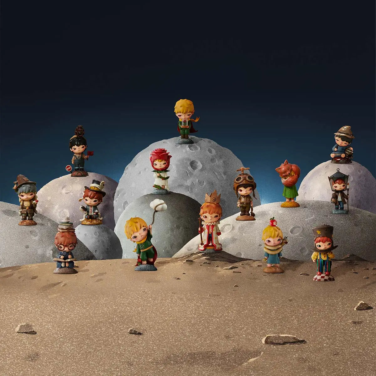 Hirono X Le Petit Prince Series Collectible Figures - Set of 12 Pieces for Display, Gift & Home Decor | Perfect for Anime Fans, Office Desk & Bookshelf Decoration