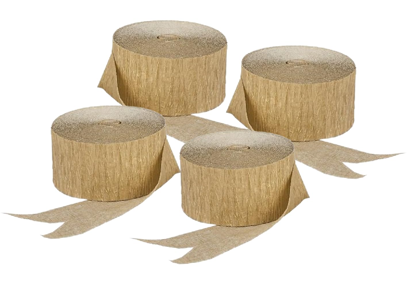 4 Rolls Metallic Gold Crepe Paper Streamers - 280 ft Total - Made in USA - Perfect for Party Decorations, Birthday Celebrations & DIY Crafts