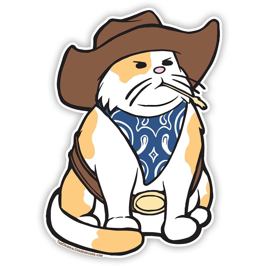 Cowboy Cat Sticker - Western Style Vinyl Decal for Laptops, Water Bottles & DIY Crafts - Perfect for Western Fans & Cat Lovers