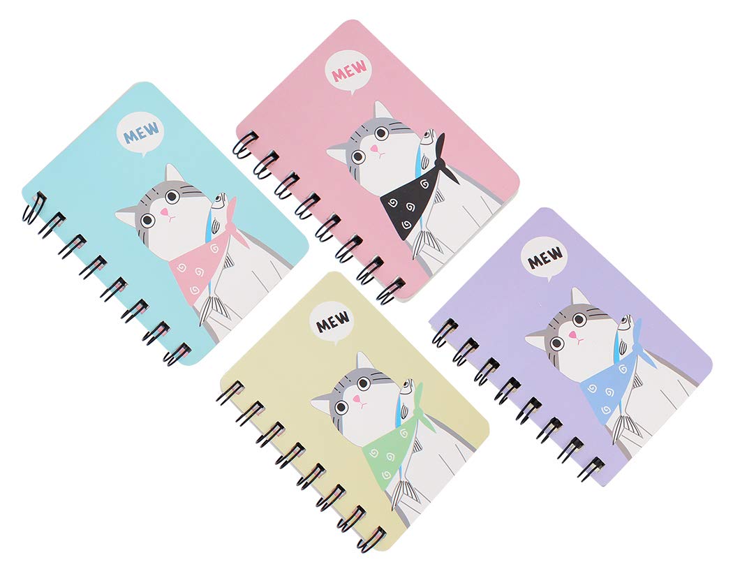 4-Pack Mini Spiral Bound College Notebooks - Small Wind Style Notepad for Students, Office & Journaling - Perfect for Note Taking, To-Do Lists & Gift Giving