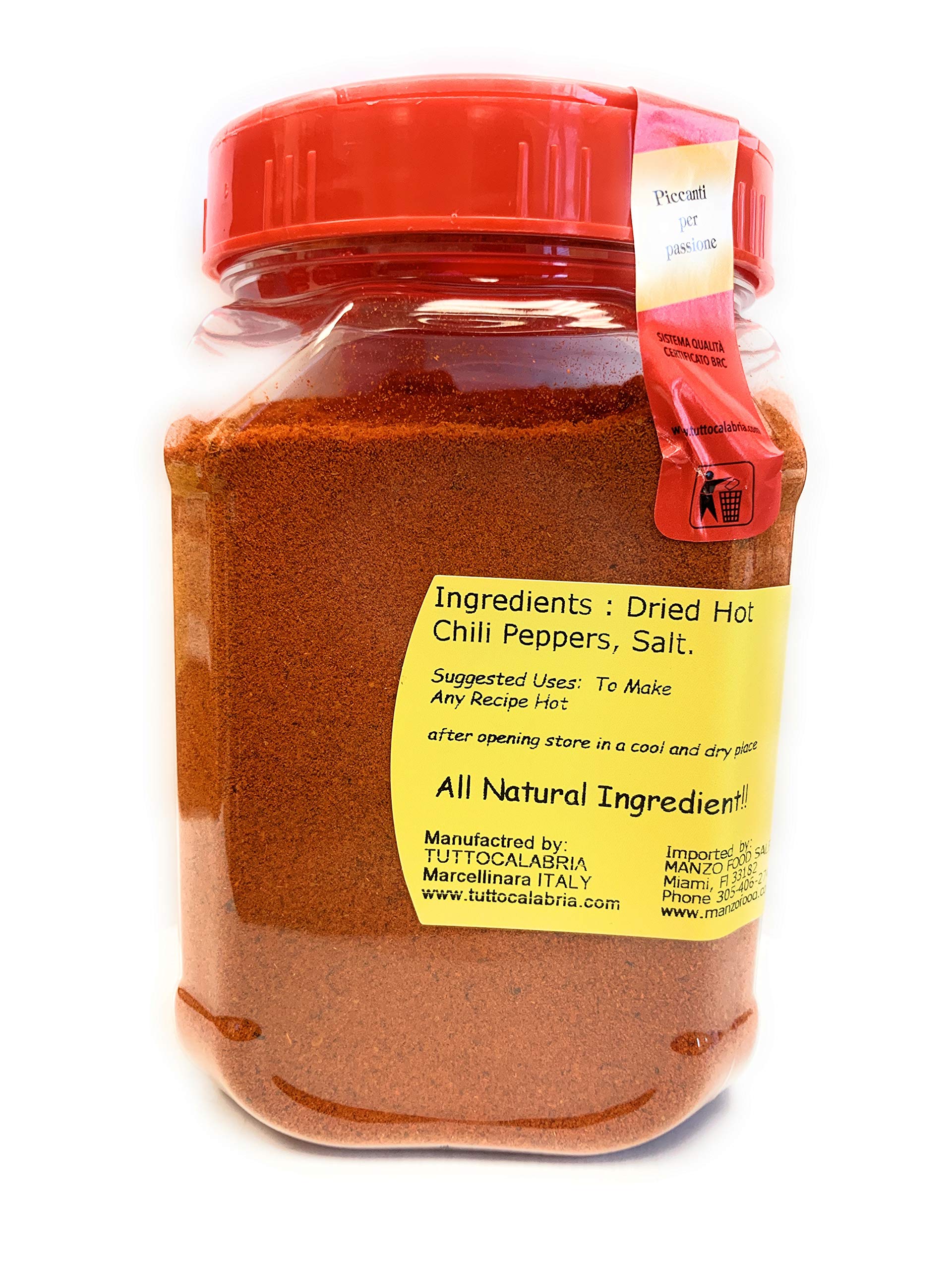 TUTTOCALABRIA Calabrian Hot Chili Powder - Authentic Italian Spicy Seasoning, 350g (12.3oz) | All Natural, Non-GMO, Gluten-Free | Made in Italy | Perfect for Pasta, Pizza & Mediterranean Cooking