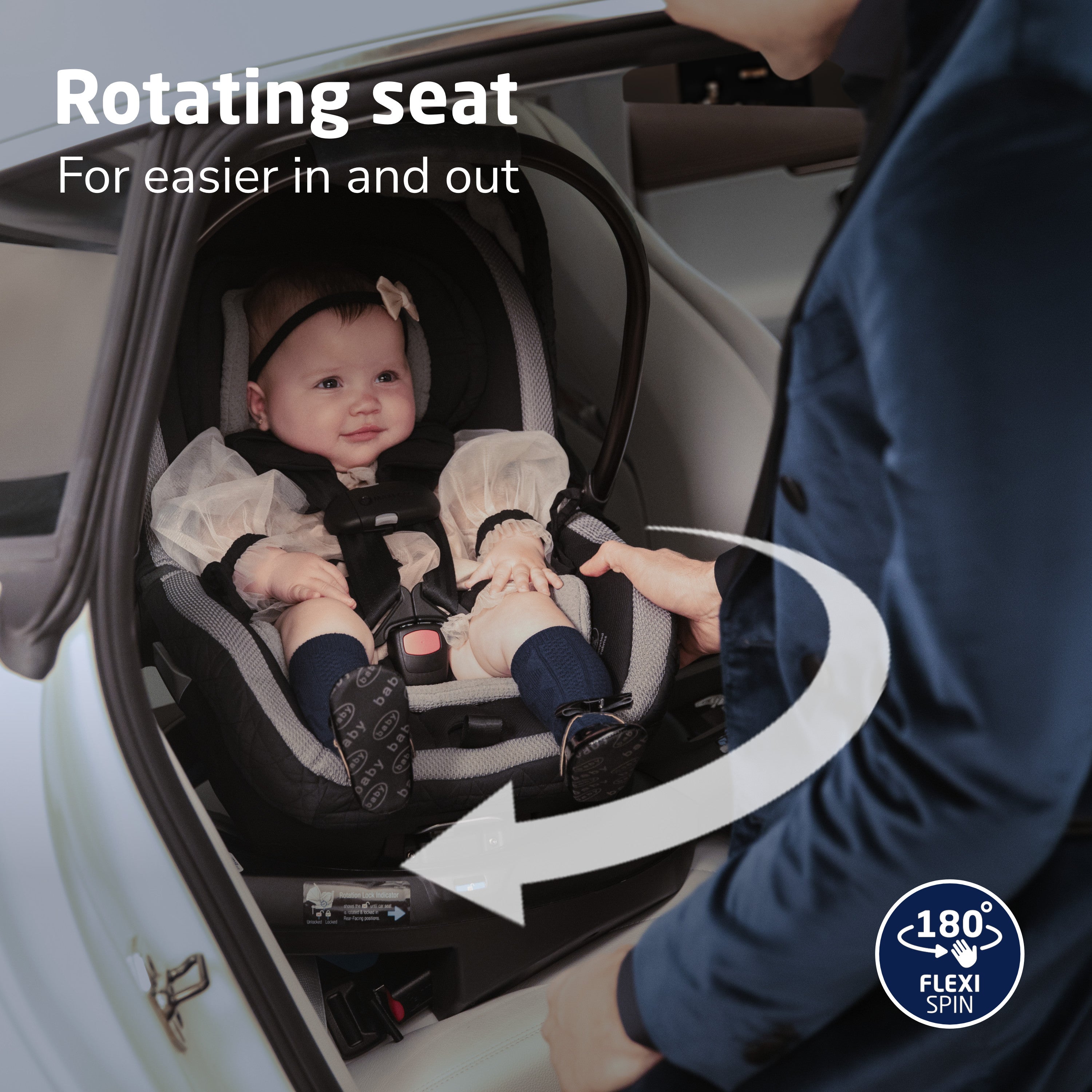 Maxi Cosi Kindred Peri 180° Rotating Baby Car Seat - Safe & Comfortable Infant Car Seat for Newborns to Toddlers - Perfect for Travel, Daily Commute & Family Outings