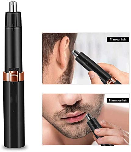 Painless Battery-Powered Nose & Ear Hair Trimmer for Men - Rechargeable & Waterproof Grooming Tool | Perfect for Travel, Home, Gym & Personal Care Routine