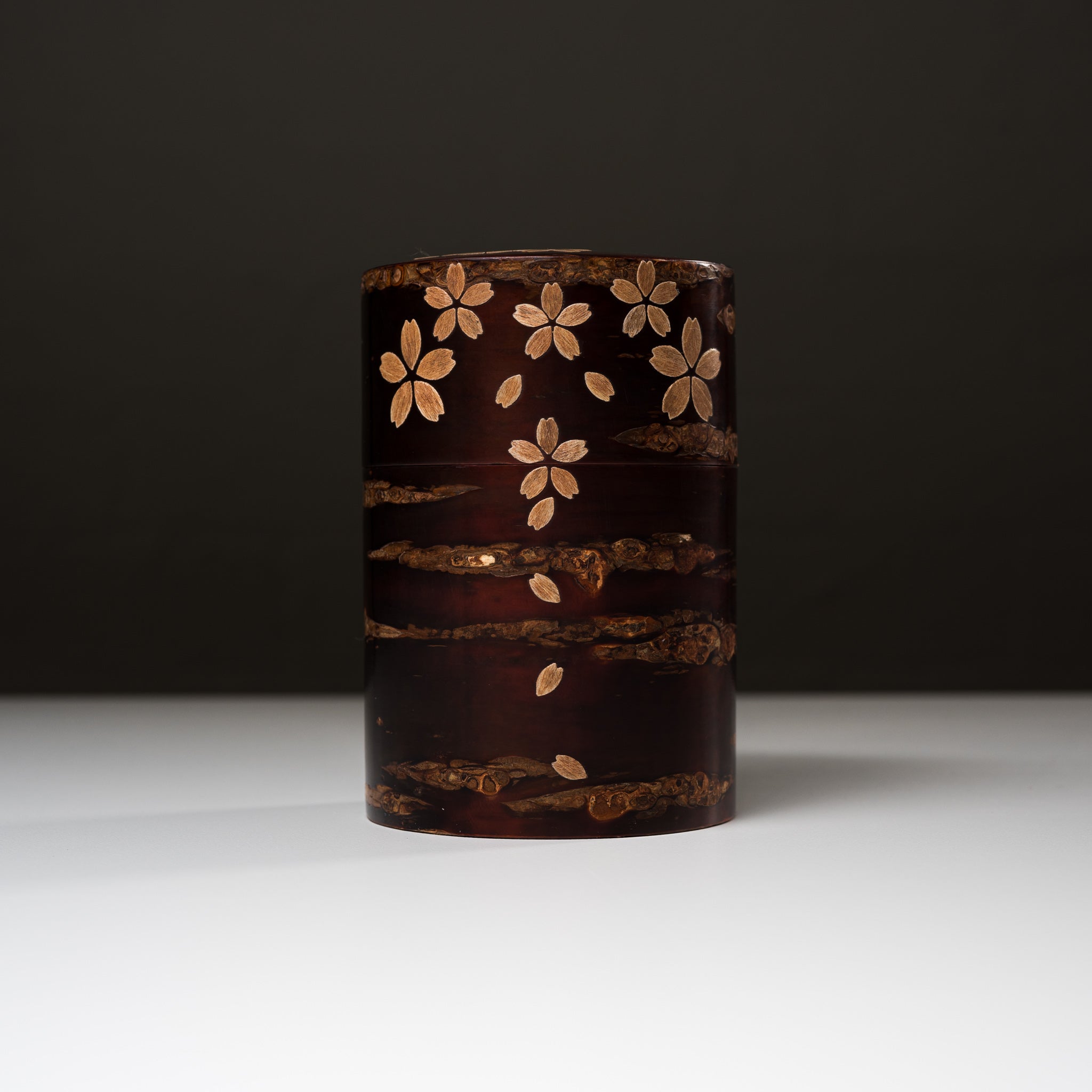 Premium Tomioka Cherry Bark Tea Caddy - Handcrafted Sakura Design, Medium Size - Perfect for Japanese Tea Ceremony & Home Decor
