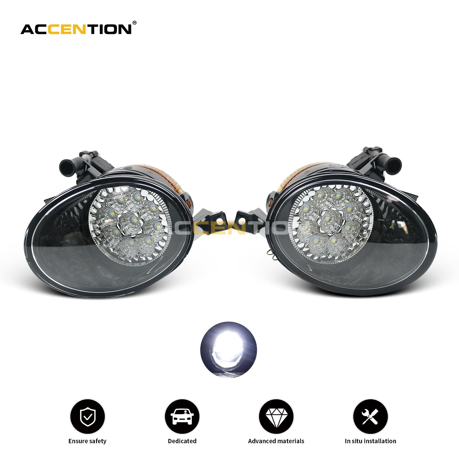 9 LED Fog Light Kit for VW Golf 6 Jetta 6 Caddy Touran Tiguan - Error-Free Car Styling Front Fog Lamp - Perfect for Night Driving & Off-Road Adventures