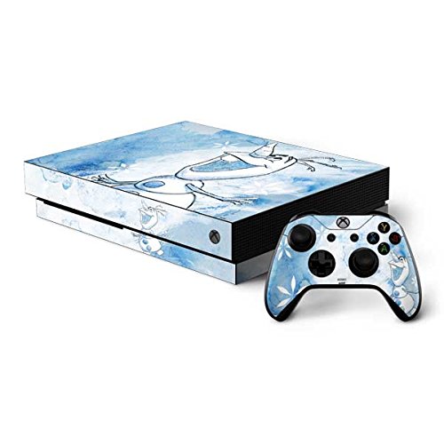 Official Disney Frozen Olaf Gaming Skin Decal for Xbox One X Console & Controller Bundle - Custom Protective Cover for Gaming Setup & Collectible Display