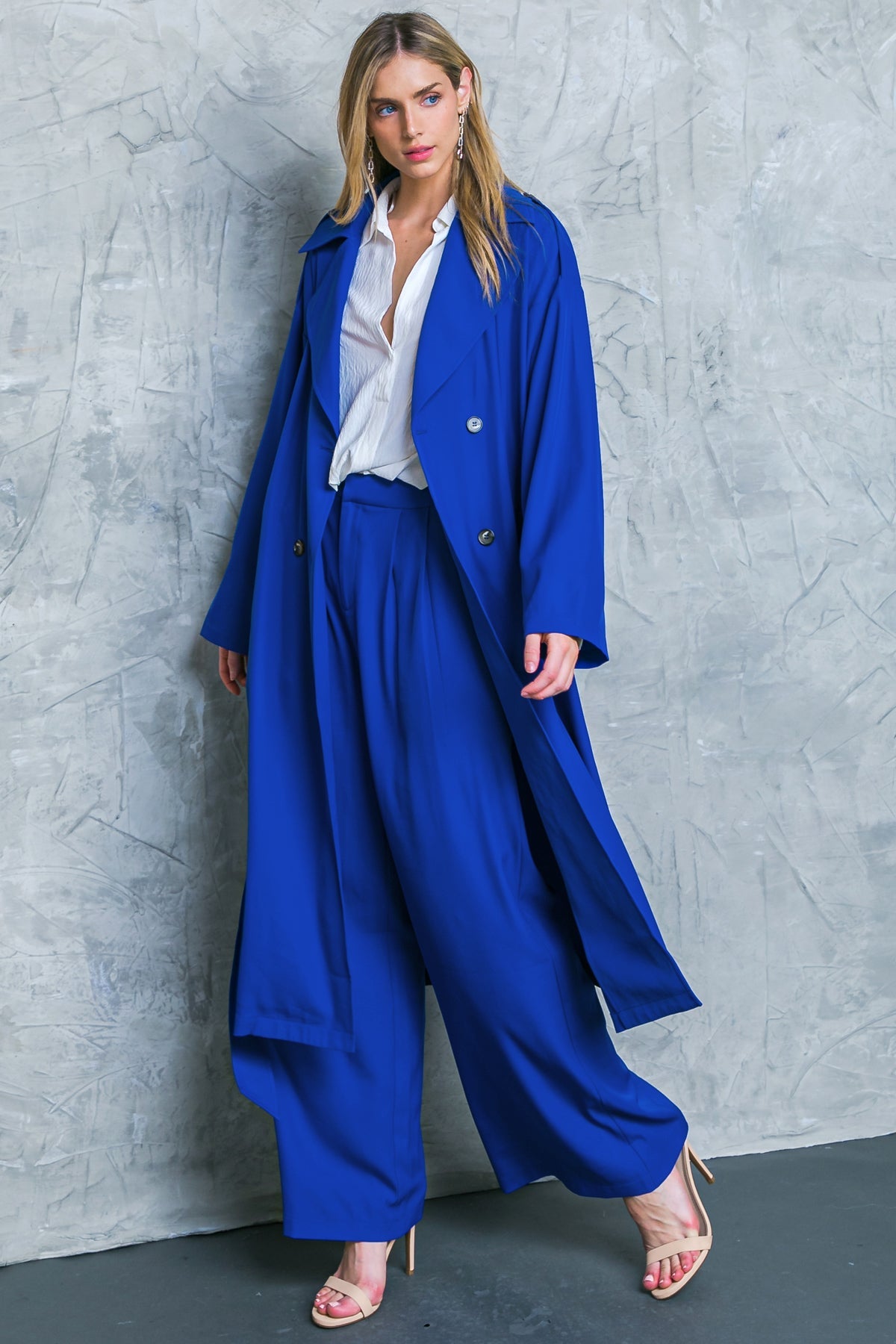 BOSS BABE WOVEN TRENCH COAT for Women - Stylish Waterproof Long Coat with Belt - Perfect for Office, Business Meetings & Fall Fashion