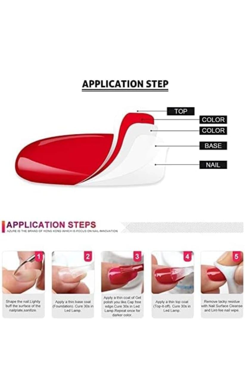 BOLT BEE UV Nail Lamp Kit - 4 Pack Matte & Gloss Finish Top Coat, Base Coat & Nail Primer (15ml Each) for Professional Nail Art | Perfect for Home Manicures & Salon Nail Extensions