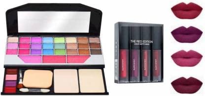 VELORA 5-Piece Face Makeup Combo Set - Makeup Palette & 4-in-1 Lipstick Kit | Perfect for Daily Makeup, Party Looks & Professional Makeup Artists