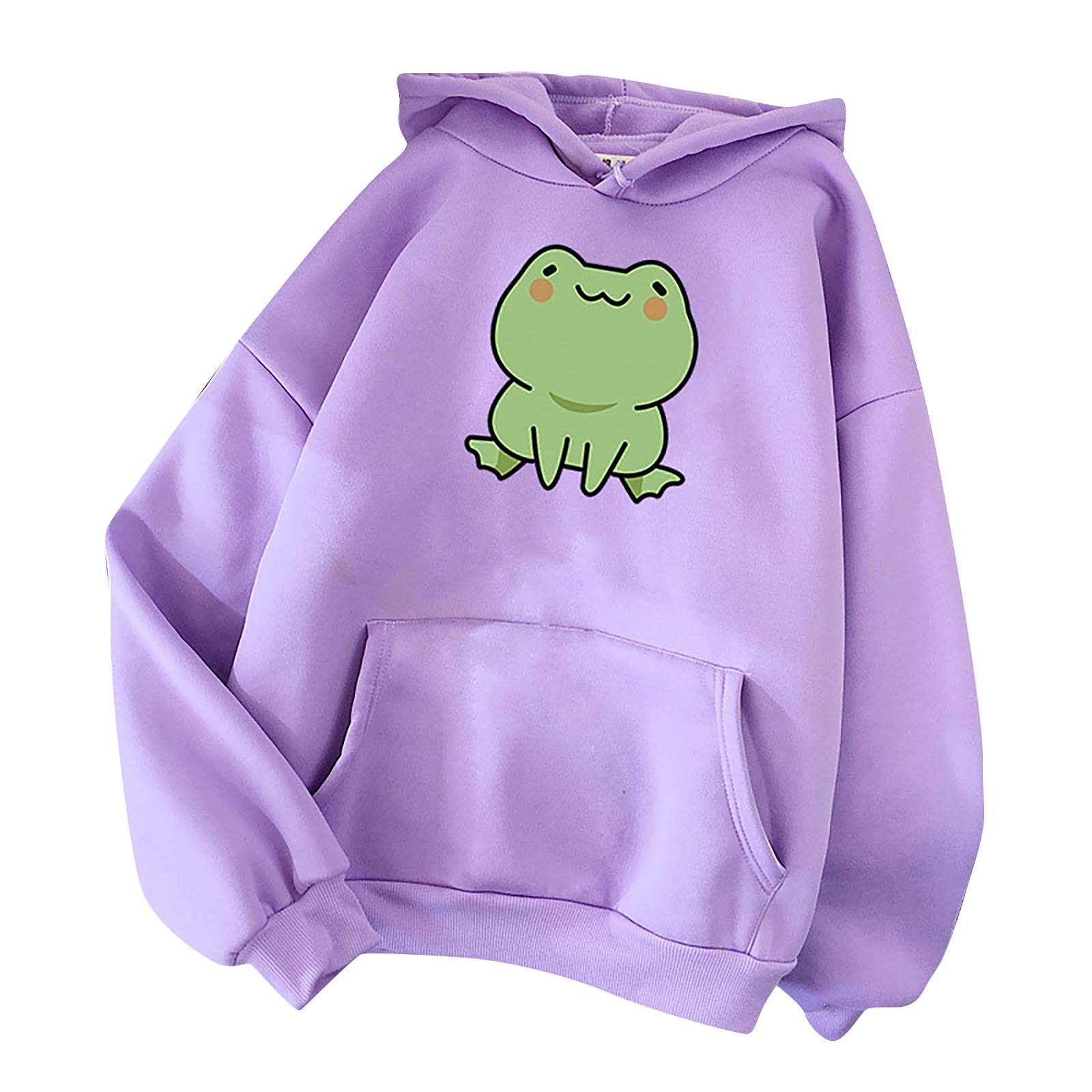 Women's Cute Animal Print Long Sleeve Hoodie & Loose Blouse - Stylish Summer Tops for Casual Wear, Street Fashion and Everyday Outfits