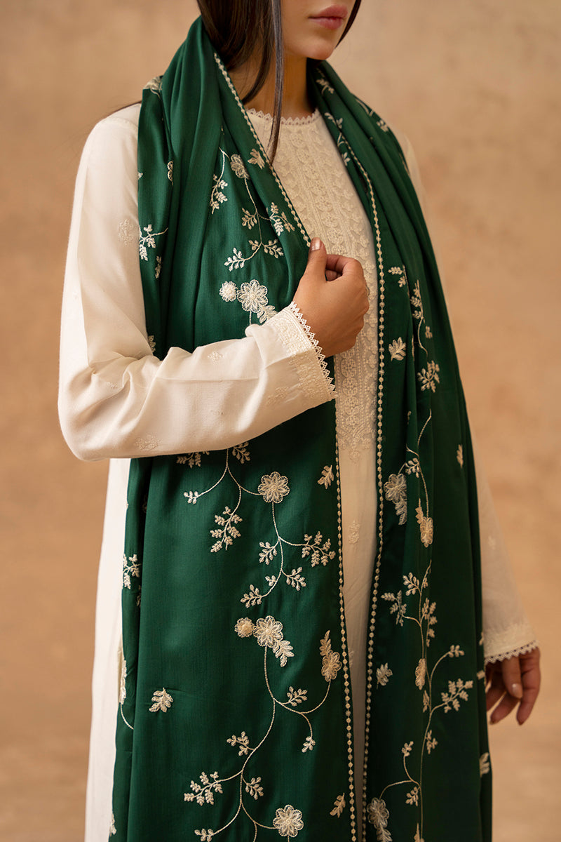Leafy Embroidered Shawl - Elegant Floral Lace Wrap for Women, Perfect for Weddings, Parties & Evening Events
