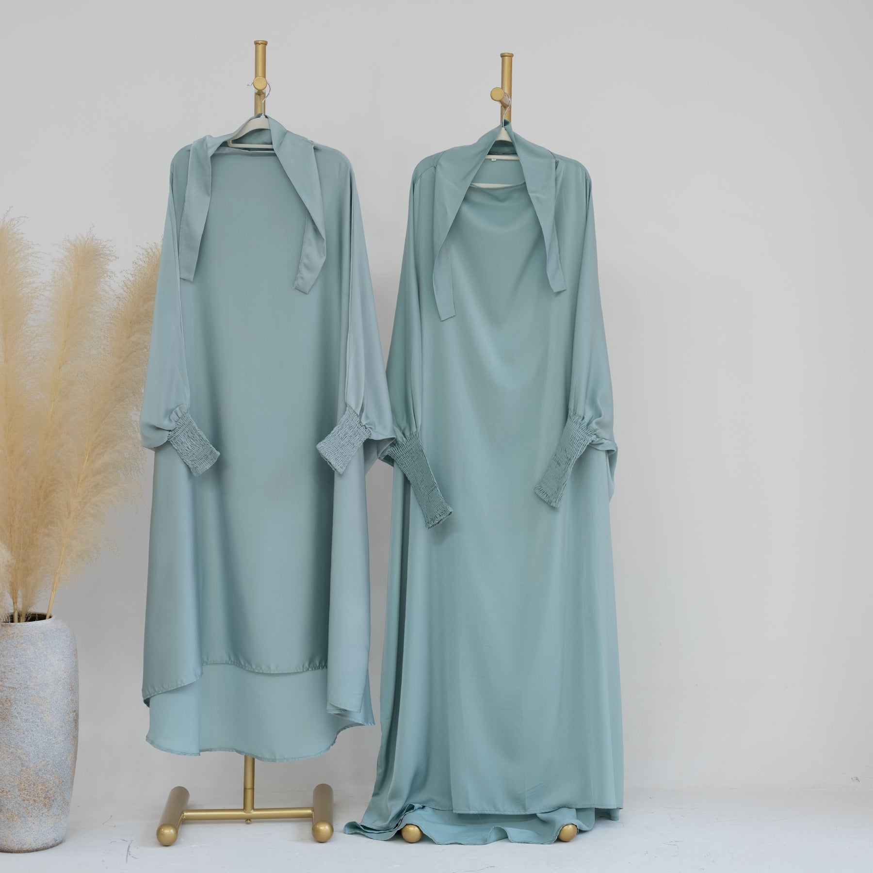 Marwa Kids Satin Hijab Mint Green - Soft & Comfortable Islamic Headscarf for Girls - Perfect for School, Prayer, and Special Occasions