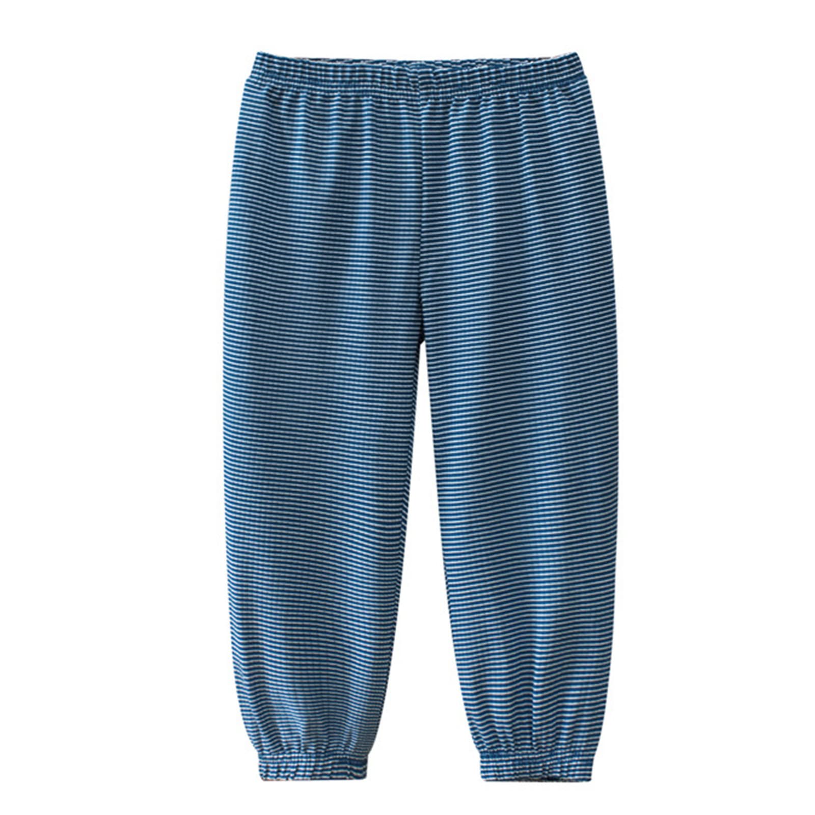 **Boys' Cotton Striped Jogger Pants - Elastic Waist Pull-On Sweatpants for Toddlers & Kids - Comfortable Casual Playwear for Daily Wear, Playdates & Outdoor Activities**