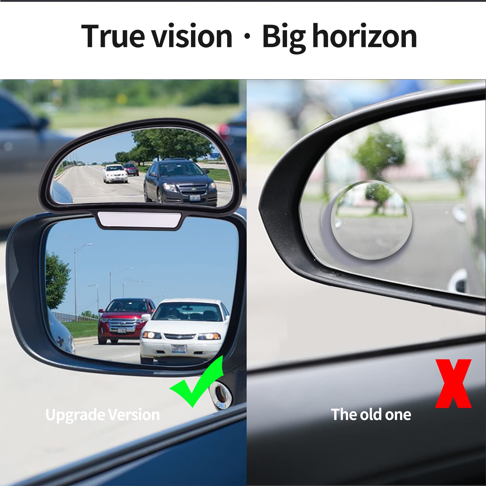 Car Blind Spot Mirror - Wide Angle Rearview Mirror, Adjustable Universal Side Mirror for Cars & Trucks (Left Side) | Enhanced Driving Safety & Parking Assistance