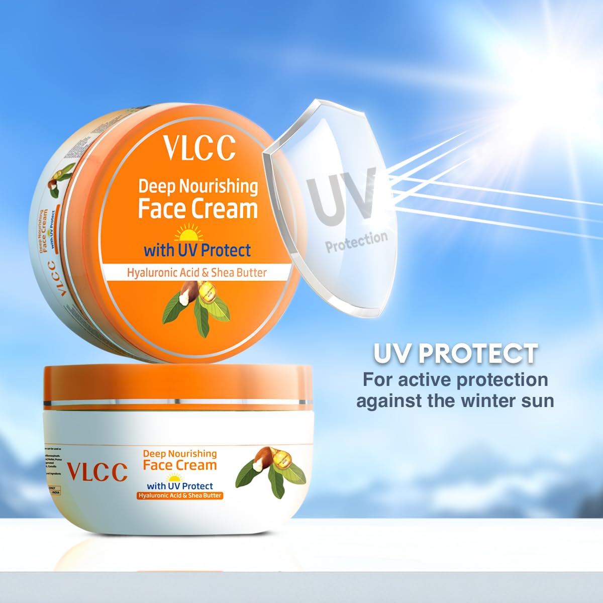 VLCC Deep Nourishing Face Cream with SPF & Hyaluronic Acid - 200g | Shea Butter Moisturizer for Dry Skin | UV Protection & Winter Skin Care | Day & Night Cream for Intense Hydration | Perfect for Daily Use & Harsh Weather Protection
