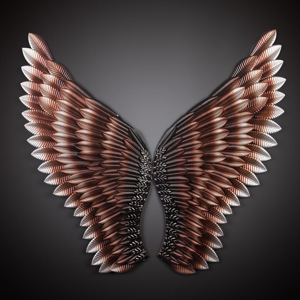 Abstract Retro Wing Sculpture - Metal Wall Decor for Home, TV Background & Living Room - Vintage Decorative Figurine for Modern & Boho Interiors