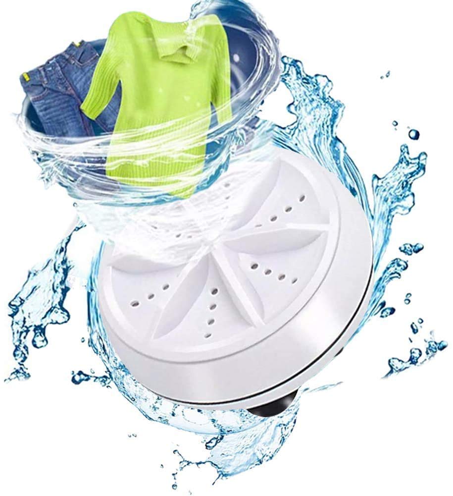 Portable Mini Washing Machine - USB Powered Ultrasonic Turbine Washer for Travel, Business Trips & Dorms | Compact Laundry Solution for Camping, Apartments & Small Spaces