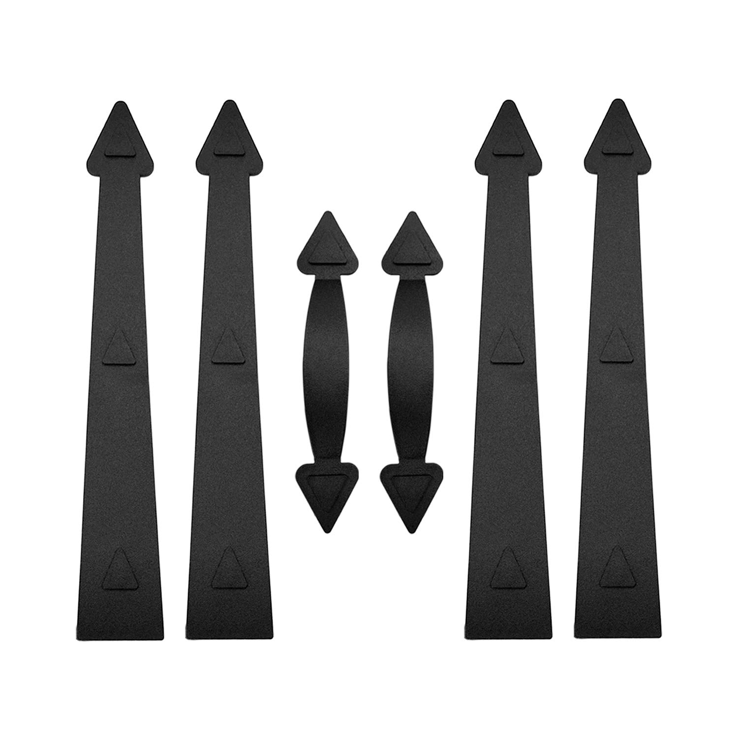Black Magnetic Garage Door Decorative Hardware Kit - 4 Hinges & 2 Handles with Strong Magnets for 1 Car Garage | Enhance Curb Appeal for Home Exterior & Carriage Style Doors