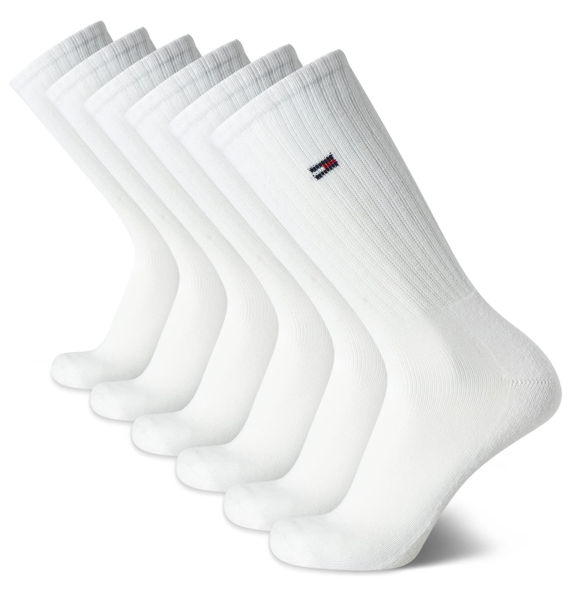 Tommy Hilfiger Men's Performance Cushion Crew Socks 6-Pack - Breathable Athletic Socks for Men Size 7-12 - Gym, Running & Everyday Comfort Wear