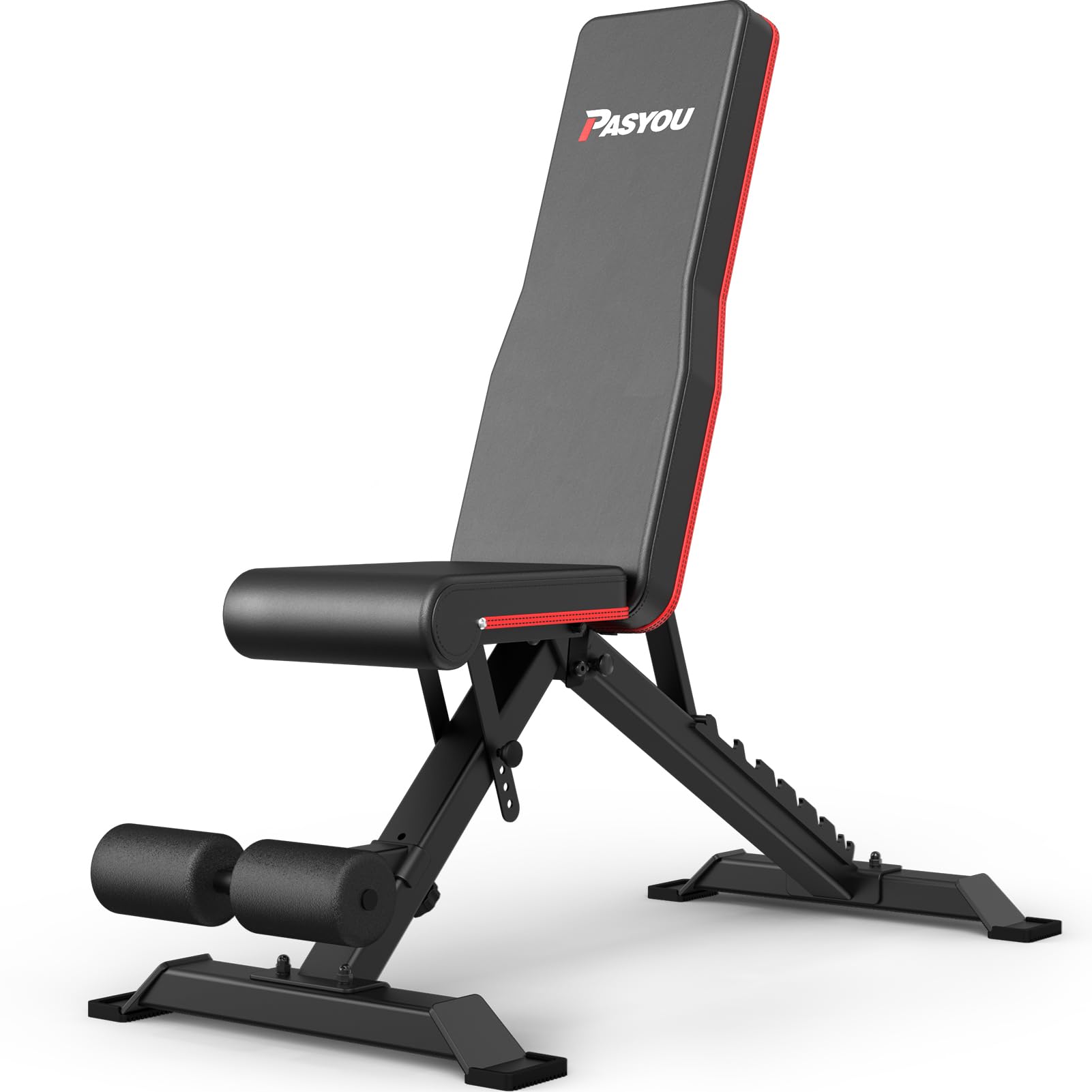 PASYOU Adjustable Weight Bench for Full Body Workout - Foldable Multi-Purpose Home Gym Equipment with Incline & Decline Settings - Perfect for Strength Training, Cardio, and Home Fitness Routines