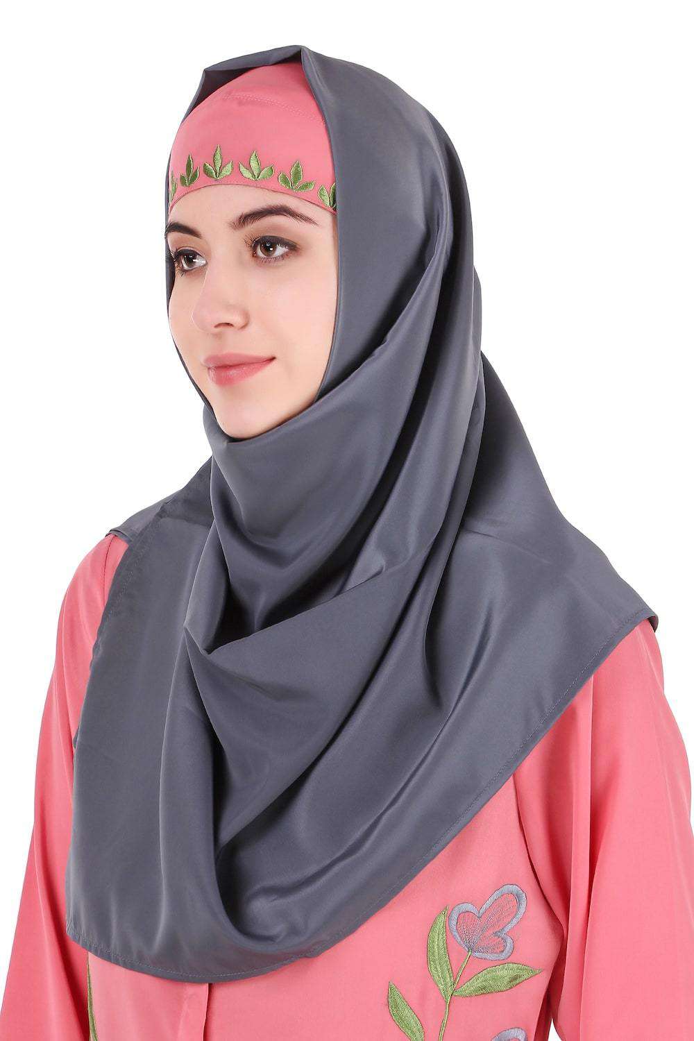 Elegant Dusty Pink Front Open Embellished Abaya Dress for Women - Perfect for Ramadan, Eid, Wedding & Special Occasions