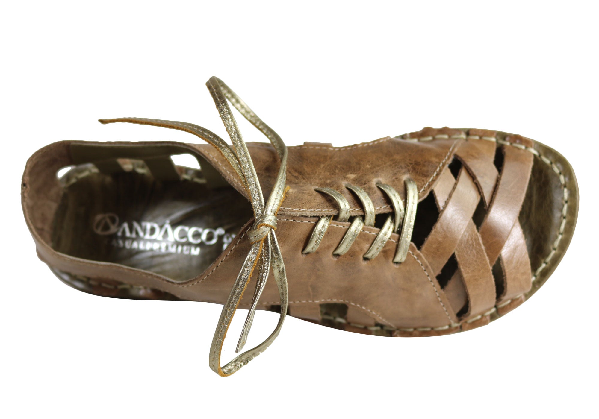 Andacco Petuna Women's Comfortable Flat Leather Sandals - Handmade in Brazil - Perfect for Beach, Vacation & Summer Outfits