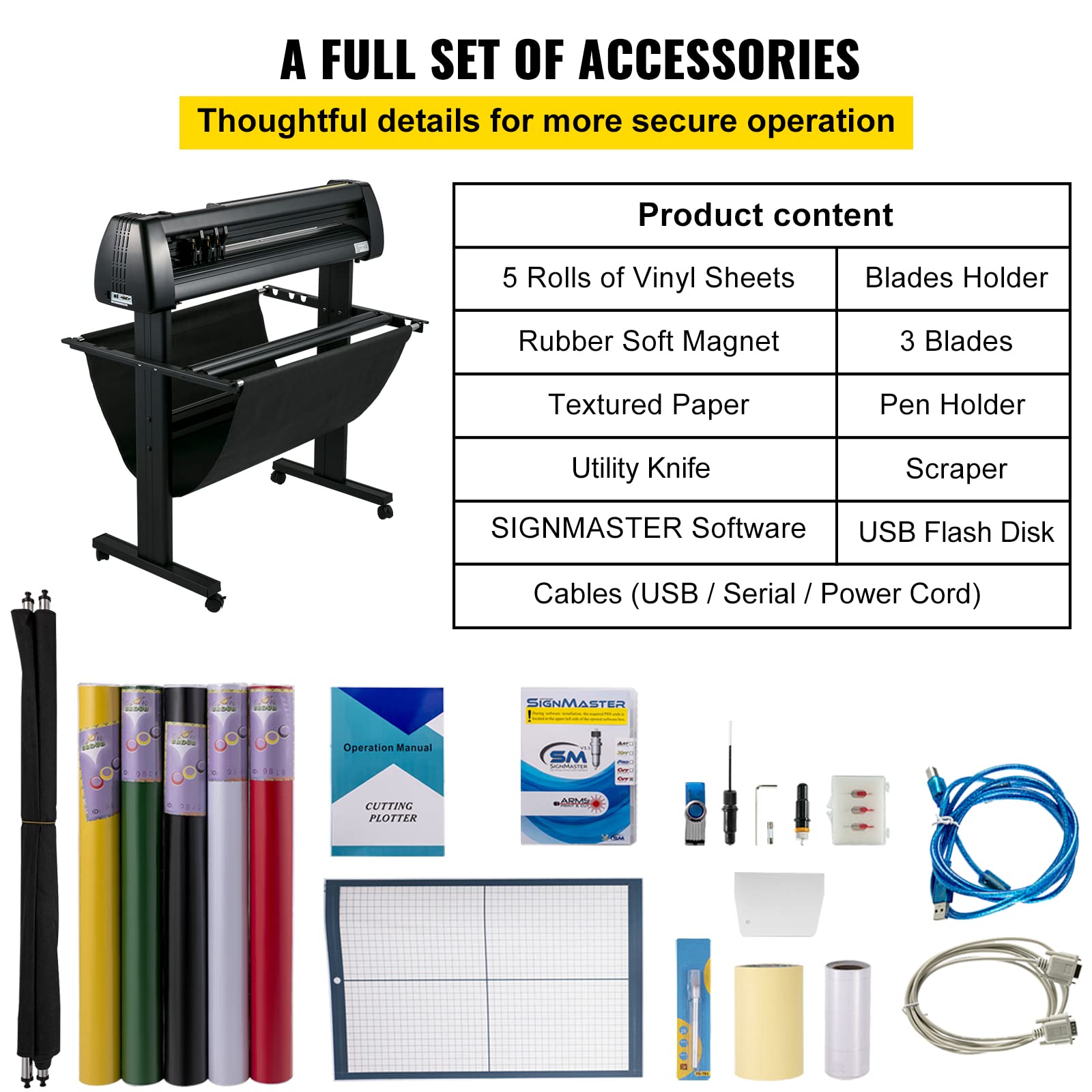 VEVOR 34-Inch Offline Vinyl Cutter Machine with USB & Floor Stand - Adjustable Speed & Pressure Plotter for Sign Making, Decals, Stickers | Perfect for Home DIY, Small Business & Commercial Signage Projects