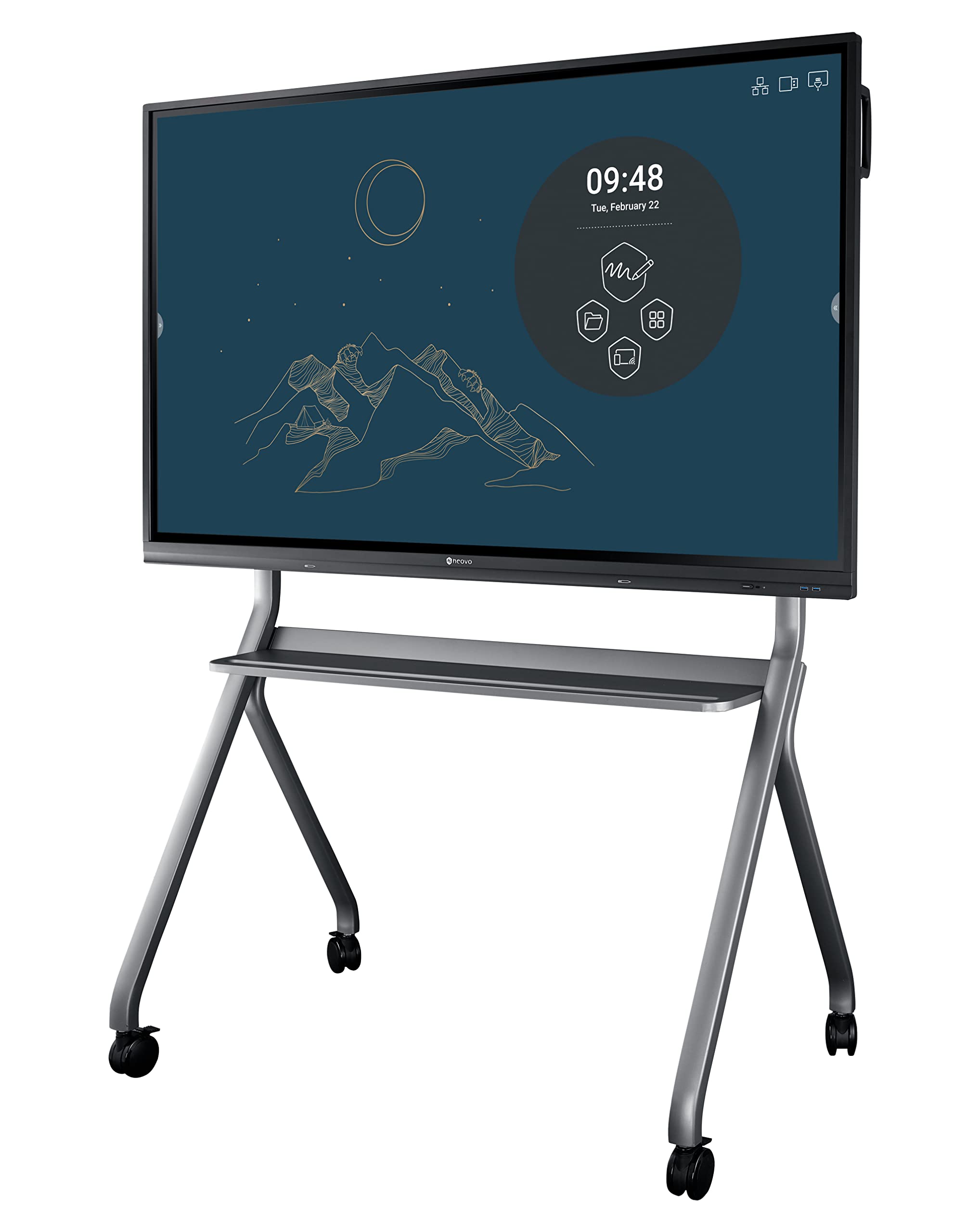 AG Neovo FMC-06 Interactive Whiteboard Stand - Adjustable Smart Display Stand with Floor Mounting Cart for Classrooms & Conference Rooms | Perfect for Presentations & Collaborative Learning