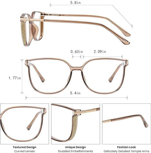 Stylish Women's Portable Anti Blue Light Reading Glasses for Computer & Phone Use - Perfect for Office, Studying & Digital Eye Strain Relief