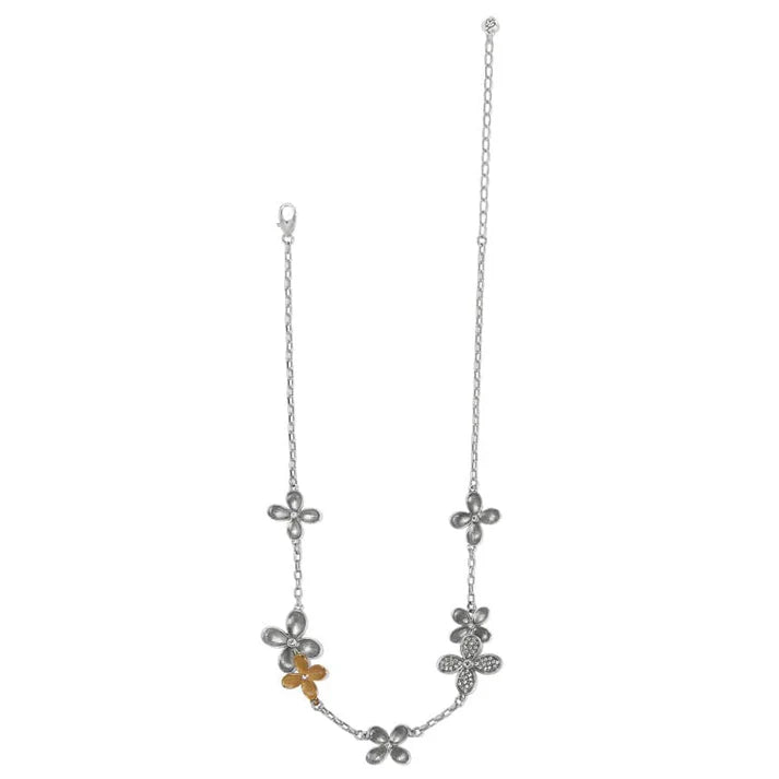 Brighton Everbloom Petals Two Tone Necklace for Women - Elegant Rose Gold & Silver Pendant Jewelry Gift for Her - Perfect for Weddings, Anniversaries & Special Occasions