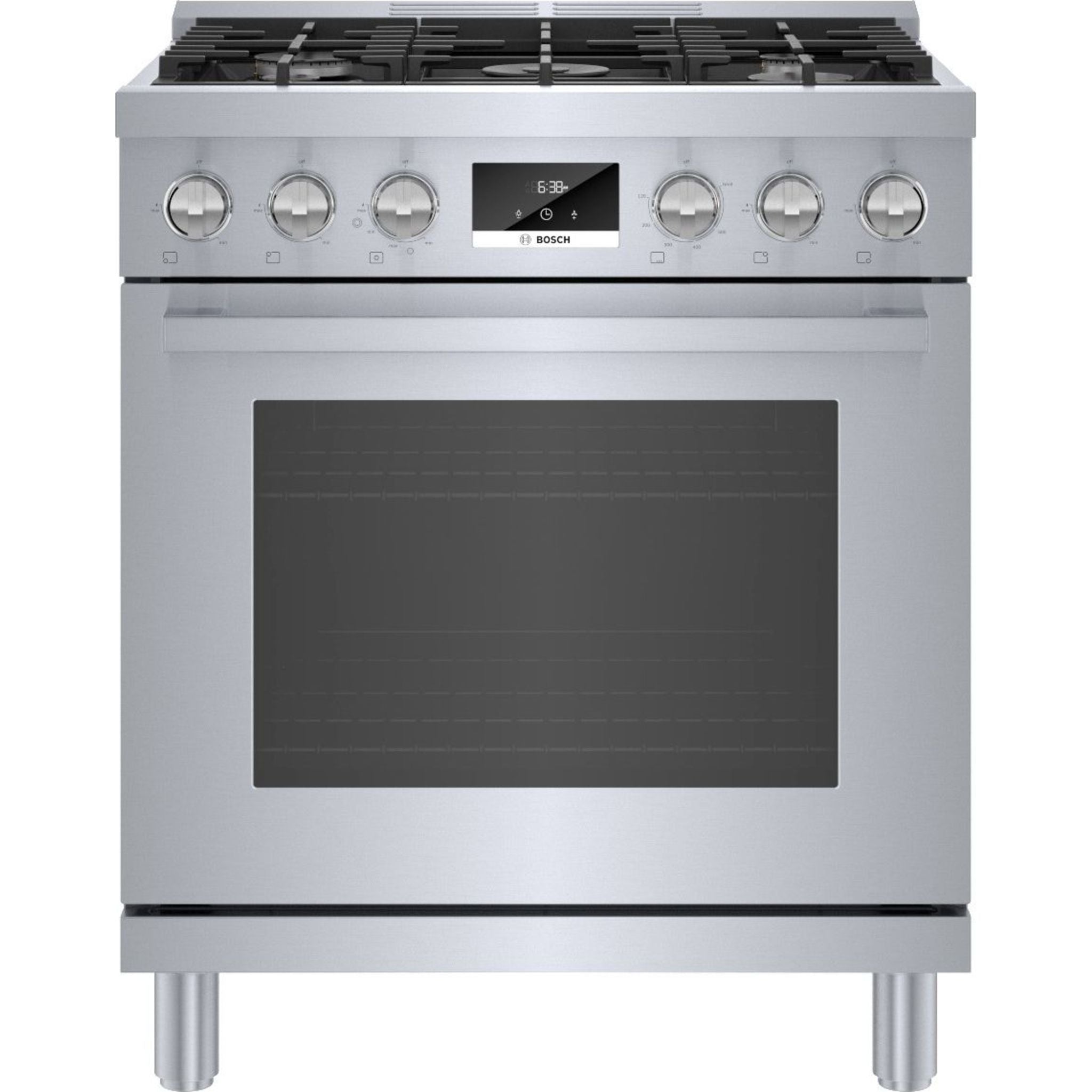 Bosch HGS8055UC 30-inch Stainless Steel Gas Range - 5 Burner Cooktop, Convection Oven - Perfect for Home Kitchen & Professional Cooking